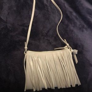 Fringe beige purse